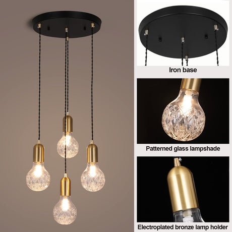 Bexley Pendant Light with Striped Crystal Glass Shade