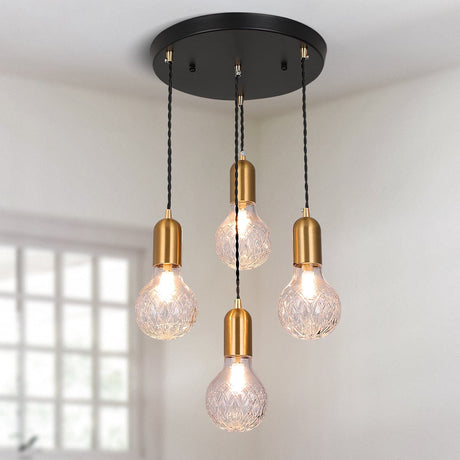 Bexley Pendant Light with Striped Crystal Glass Shade