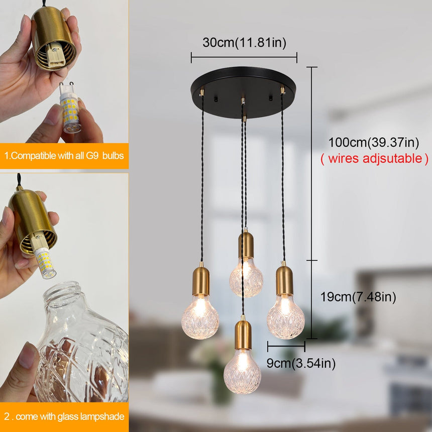 Bexley Crystal Drop Pendant Light for Dining Room