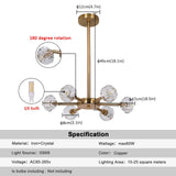 Liora Crystal LED Hanging Light Semi-Flush Mount Interior Lighting Accent