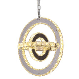 Rotating crystal ring LED ceiling lamp for modern homes