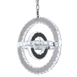 Brushed stainless steel crystal ring chandelier LED lighting