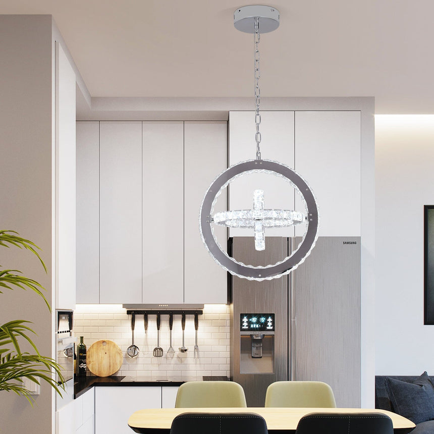 Crystal ceiling light dimensions and scale reference