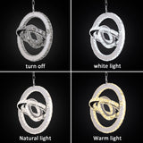 Crystal ring pendant light close-up texture detail
