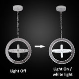 Multi-ring LED chandelier with warm ambient glow