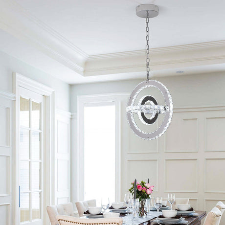 Crystal ceiling ring light interior styling view