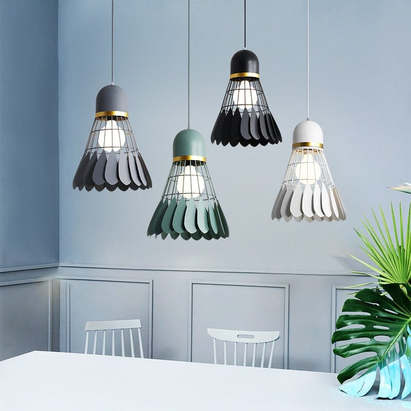 Badminton-Inspired Wood Pendant Light