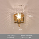 Crystal wall lamp crystal accent close-up