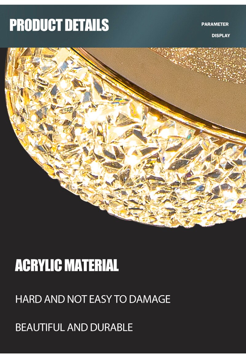 Acrylic Pendant Light LED Warm Ambient Glow Design - OpalDwell