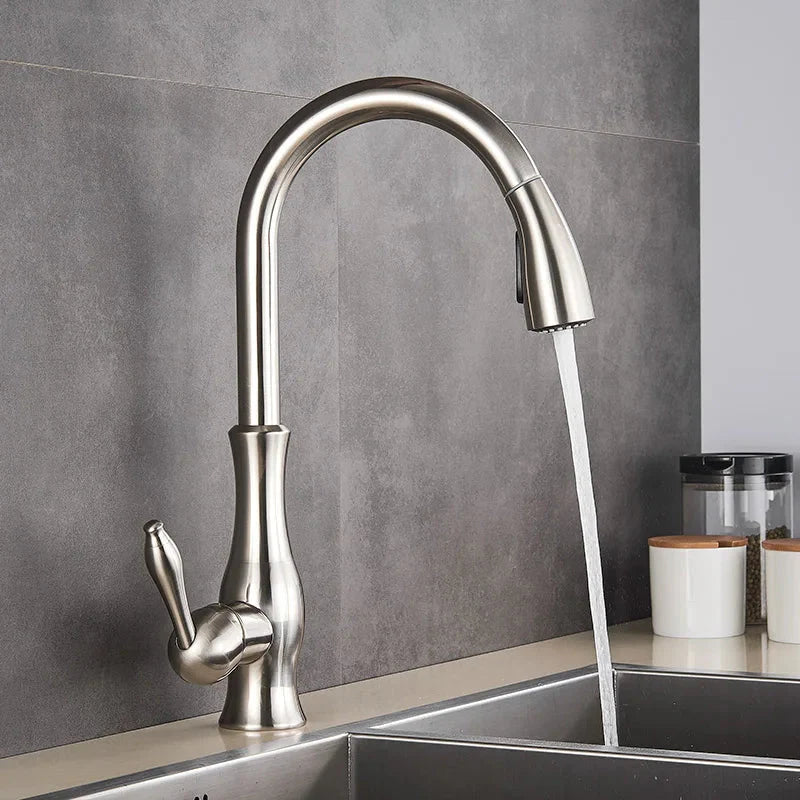 Gold kitchen faucet for small kitchen spaces