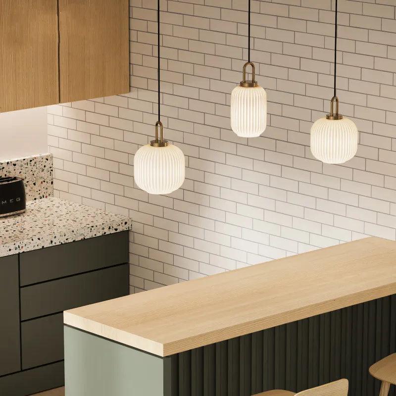 Glass Stone Pendant Light Power Wire Detail