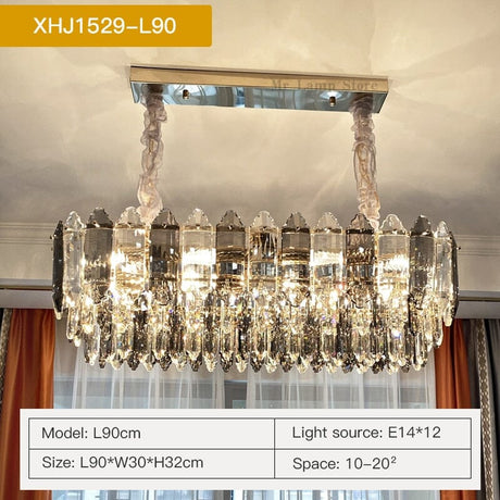 Chandelier with adjustable hoisting chain detail