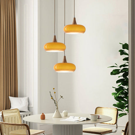Amber Wood Pendant Light for Bedroom
