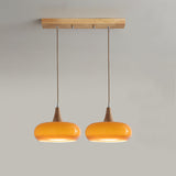 Amber Wood Pendant Light Sleek Modern Silhouette