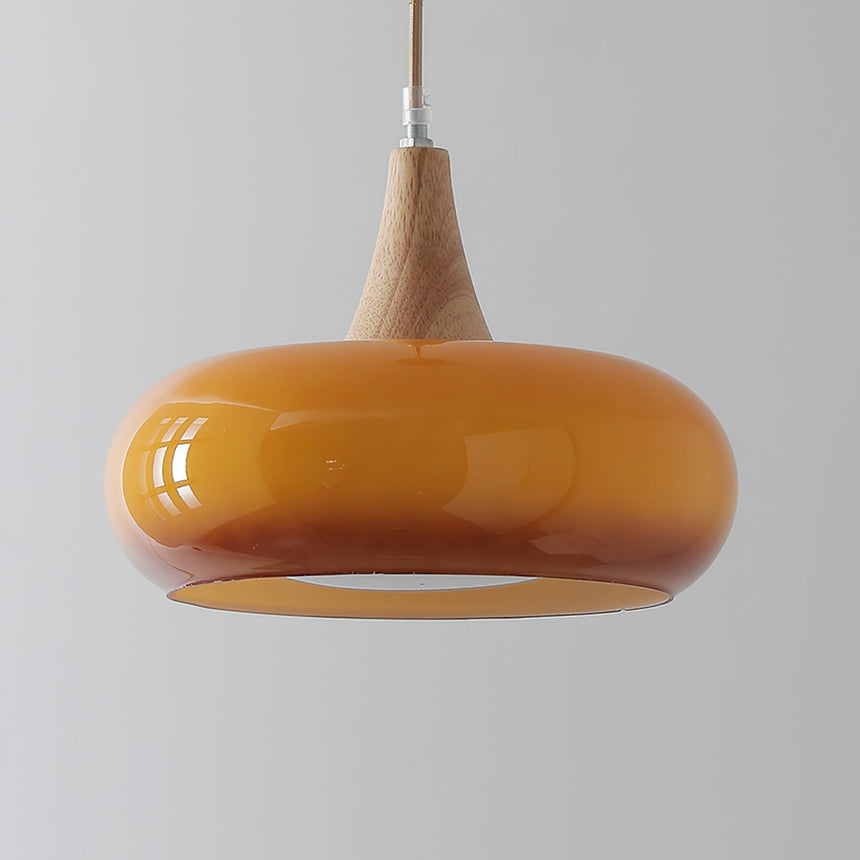 Amber Glass Pendant Light for Kitchen