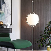 AstraLume Floor-to-Ceiling Lamp with Beige Half-Globes