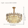 Round LED Lamp With Golden Crystal for Dining Room