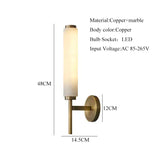 Copper and marble wall sconce light
