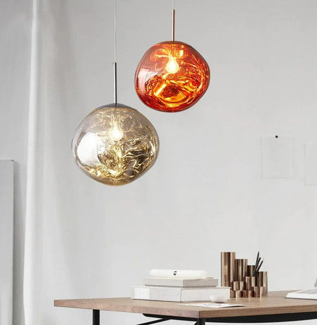 Colorful Pendant Light Installed in Living Room