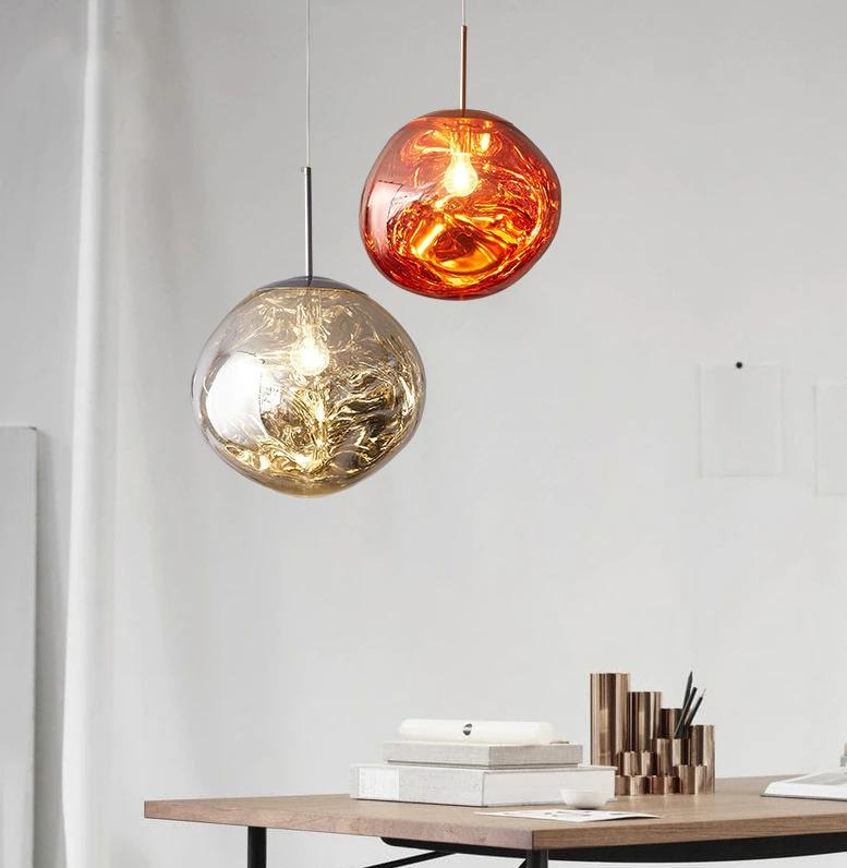 Colorful Pendant Light Installed in Living Room