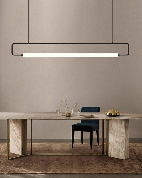 Nordis Arc Dining Bar Chandelier Black Minimalist Light