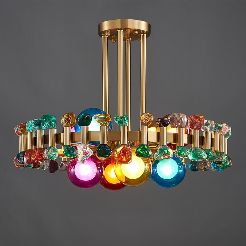 Round Crystal Chandelier for Dining Room and Kitchen - OpalDwell
