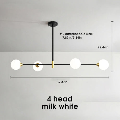 Lyra Nordic Glass Ball Ceiling Light With E27 LED Bulbs