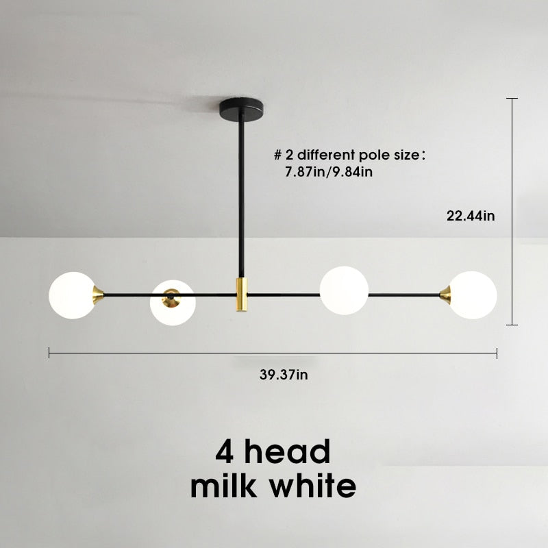 Lyra Nordic Glass Ball Ceiling Light With E27 LED Bulbs