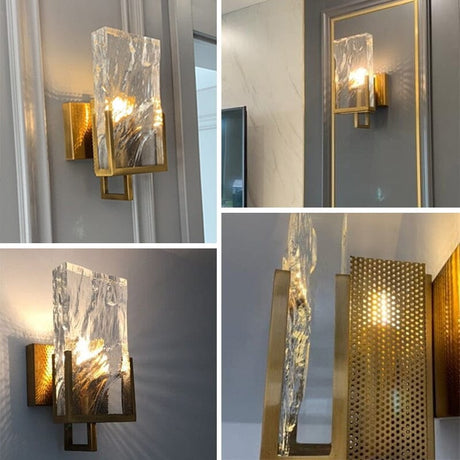 Crystal wall lamp E27 base detail