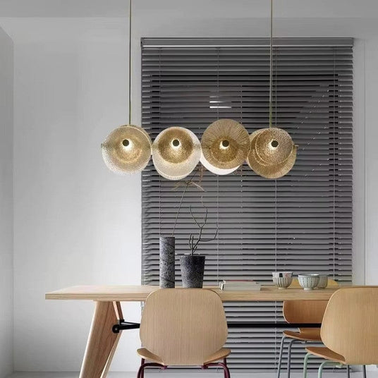 gold glass and metal chandelier for living areas