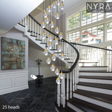 aluminum and crystal chandelier with polished finish