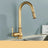 Antique brass swivel kitchen faucet with easy installation design