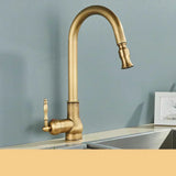 Vintage brass kitchen faucet for contemporary home interiors
