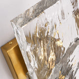 Crystal wall lamp gold-finish metal frame detail