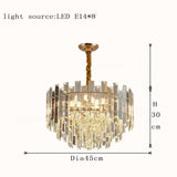 Liora Round LED Lamp With Golden Crystal for Kitchen