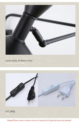 industrial-style swing arm wall lamp - close-up swing arm detail