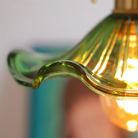 Scalloped Glass Pendant Light Fixture