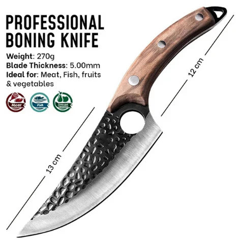 OrionKoi Japanese Handmade Kitchen Knife overall product view - OpalDwell