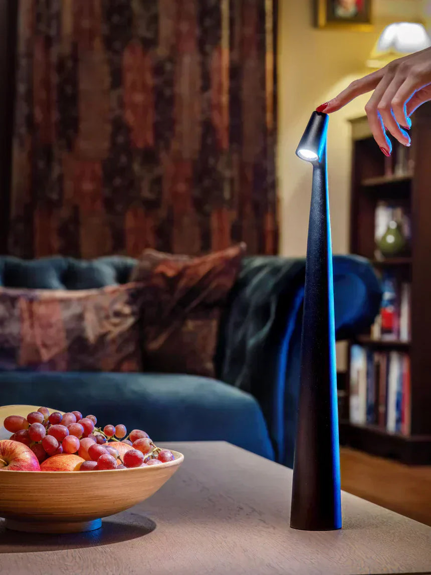 LED table lamp USB charging port detail