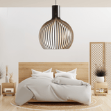 Wood Cage Pendant Light Additional Room View