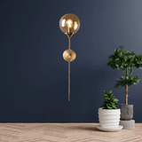 Bedroom accent lamp with glass shade