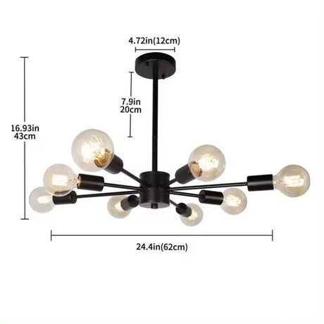 eight-arm dimmable led chandelier