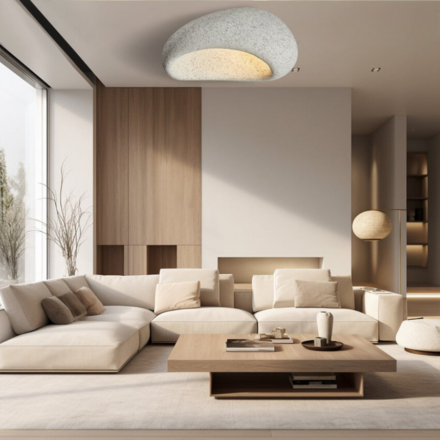 Japanese Wabi-Sabi Ceiling Light Organic Shape Design
