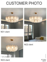 Crystal pendant light warm ambient glow