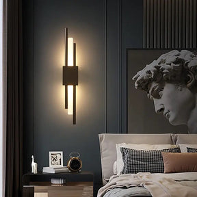 Black wall lamp wall-mounted installation