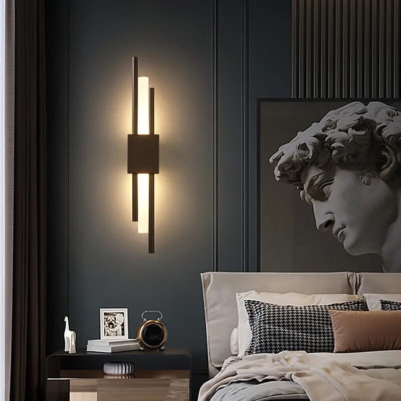 Black wall lamp wall-mounted installation