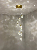 chandelier installed in living room setting