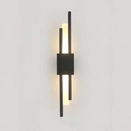 Black wall lamp modern living room setting