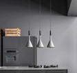 Grey iron pendant light with adjustable height design