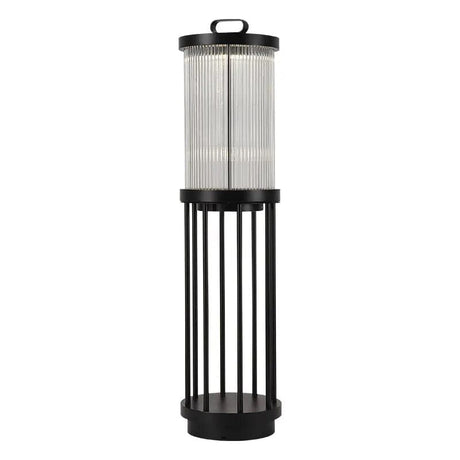 Ribbed glass lantern for garden wall